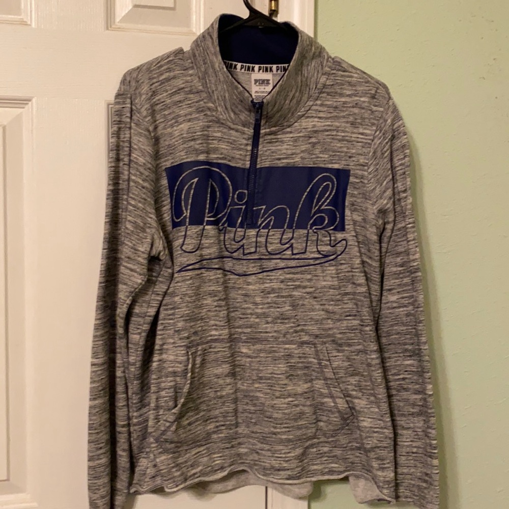 Victoria Secret Pink sweatshirt size:L half zipper down front pockets